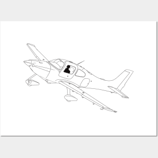 Cirrus SR22 Aircraft Illustration Posters and Art